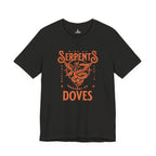 Serpents and Doves Black Heather — Matthew 10:16 Tee