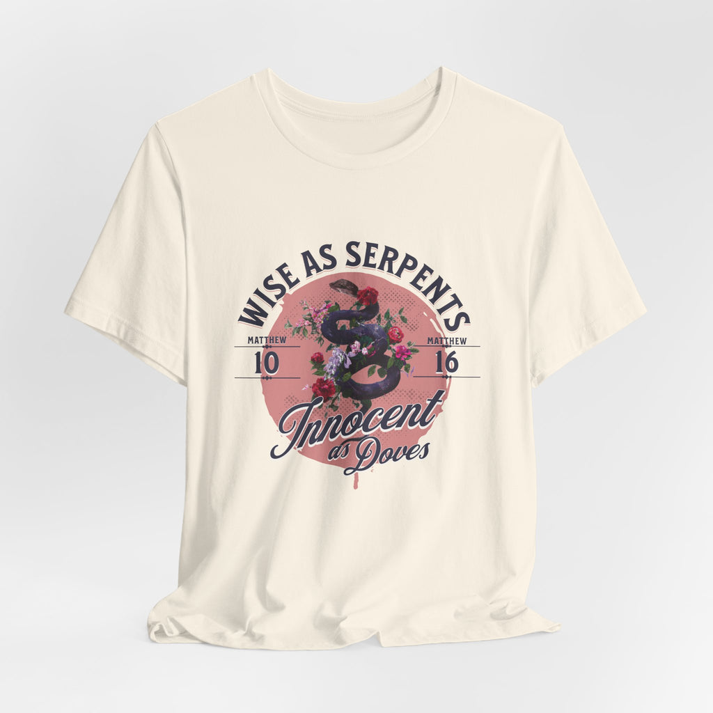 Wise As Serpents Rose Snake — Matthew 10:16 Tee