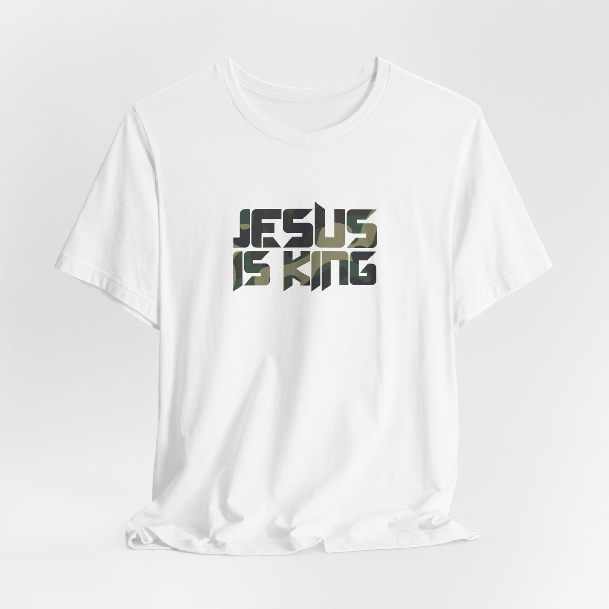 Camo Jesus is King — Revelation 19:16 Tee