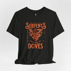 Serpents and Doves Black Heather — Matthew 10:16 Tee