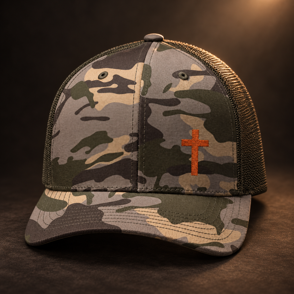 Camouflage Cross — Galatians 6:14 Cap