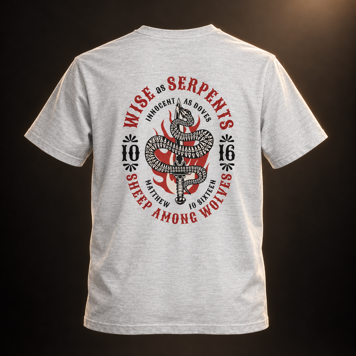 Serpents and Doves Ash — Matthew 10:16 Tee