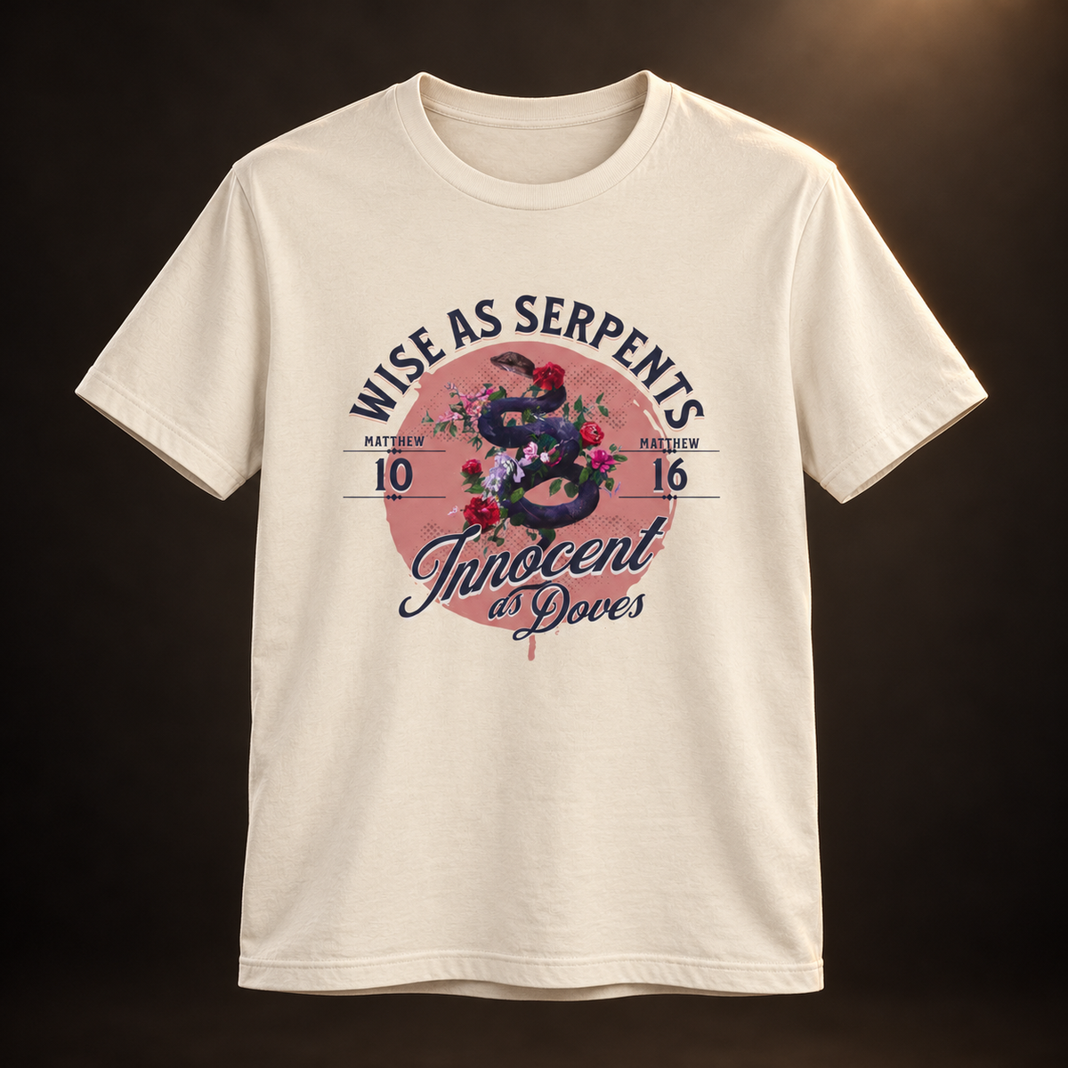Wise As Serpents Rose Snake — Matthew 10:16 Tee